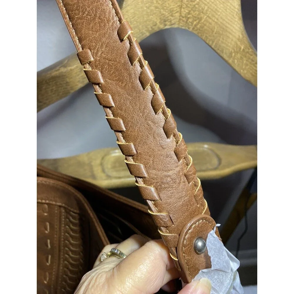 Montana West Conceal Carry Tote Brwn Shoulder Bag MSRP  59.99 Braided Detail NWT